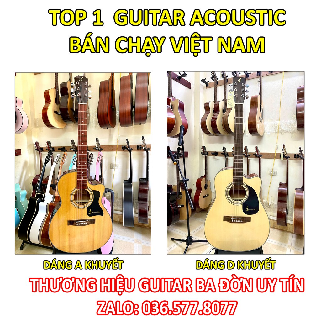 Đàn Guitar Acoustic Ba Đờn J200 – Action thấp tiếng hay- Đối thủ đáng gờm Rosen G11,13,15 – Top đàn bán chạy tầm 2tr