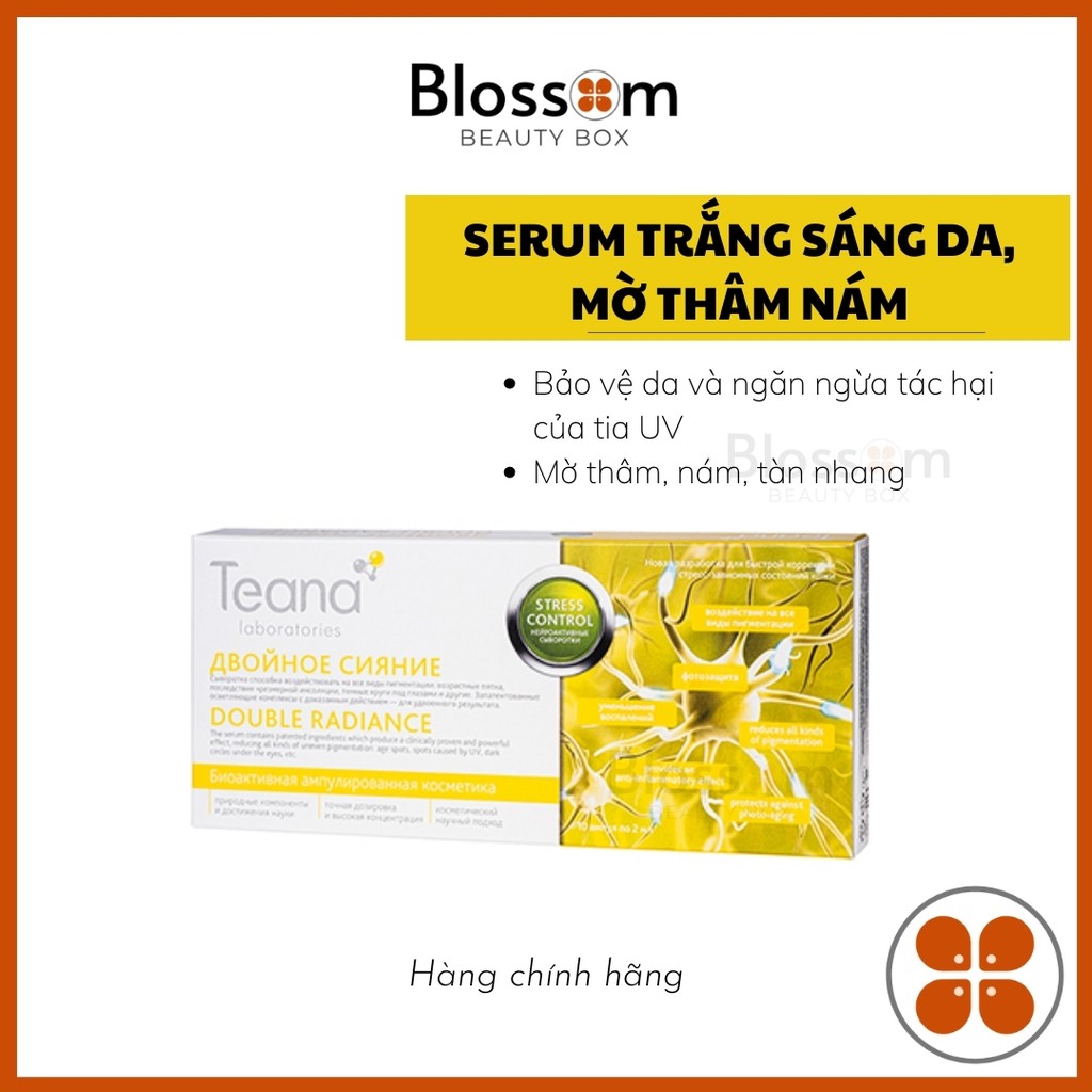 Serum dưỡng trắng da, mờ thâm nám Teana Double radiance Stress control