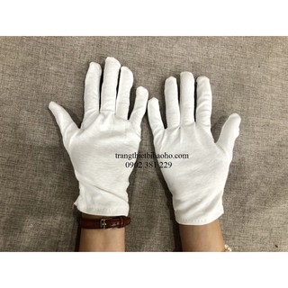 Mua Găng tay vải cotton poly trắng (10 đôi)