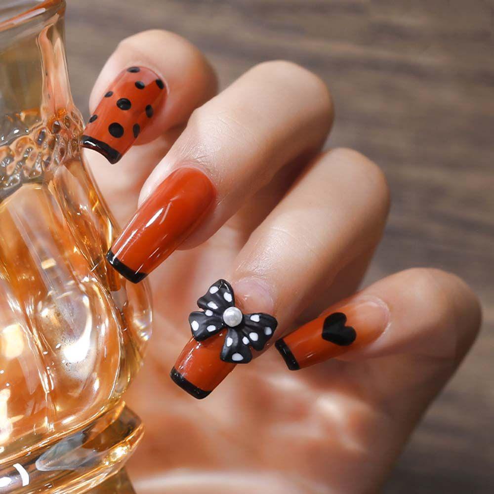 Phụ Kiện Trang Trí Móng Tay Nghệ Thuật Bằng Hợp Kim Hình Nơ / Chấm Bi Phong Cách Nhật Bản DIY