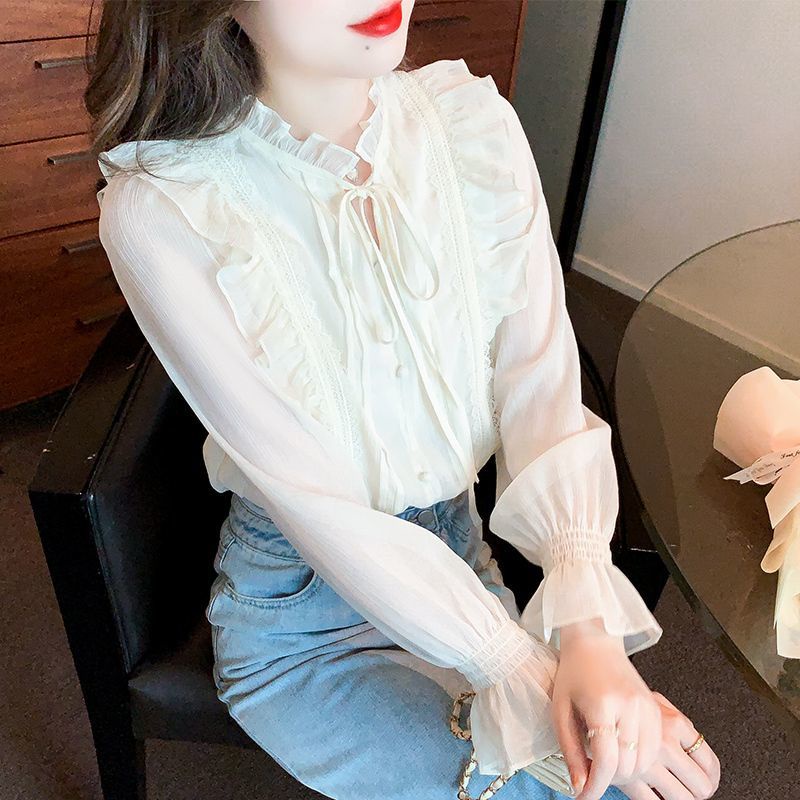 áo sơ mi nữ  áo sơ mi áo sơ mi nữ áo sơ mi  Áo Sơ Mi Chiffon Tay Dài Thời Trang Mùa Thu 2022 Dành Cho Nữ