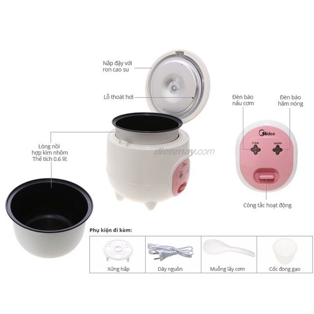 Nồi cơm điện media 0,6 lít (sẵn) | BigBuy360 - bigbuy360.vn