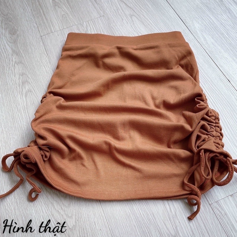 Chân váy rút dây lưng cao có quần trong chất vải thun lụa cao cấp