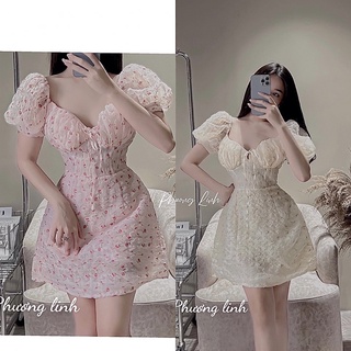 Váy xốp hoa nhí có mút ngực