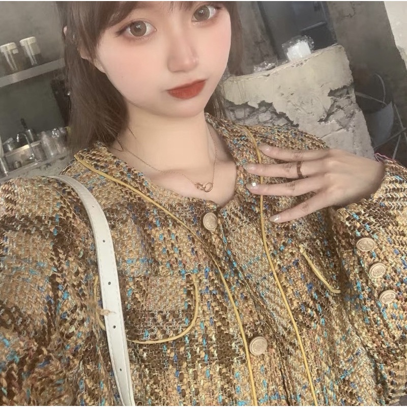 Áo Dạ Tweed Phối Màu Siêu Xinh Phong Cách Hàn Quốc Có Ảnh Thật_ Hàng Order QCCC