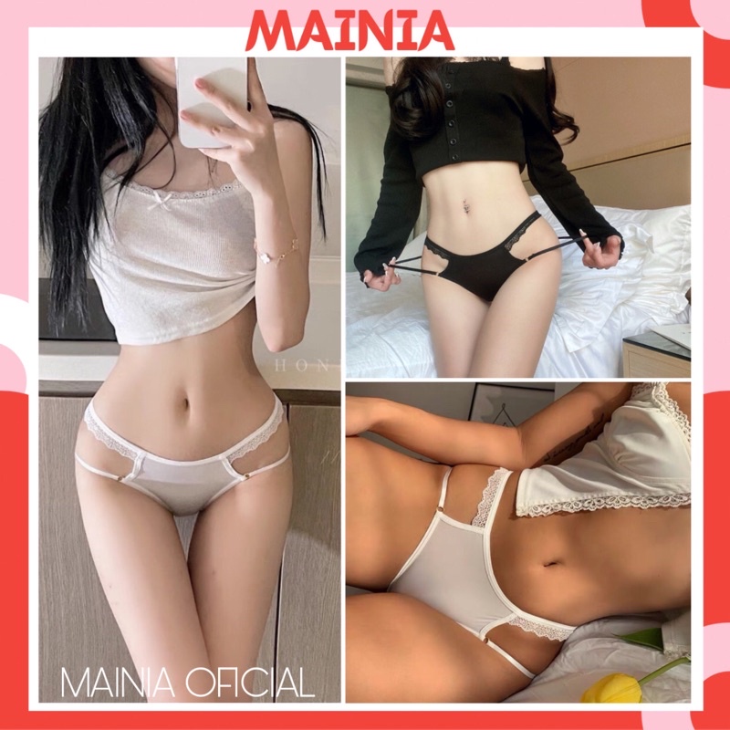 Quần Lót Thun Su Mát Lạnh Cao Cấp 2 Dây Hông Đen Trắng Bao Đẹp Mainia Shop