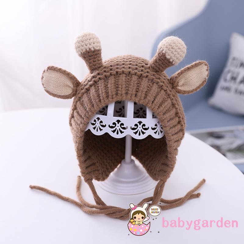 Mũ Len Ấm Áp Mềm Mại Hình Sừng Nai Hợp Thời Trang Cho Bé