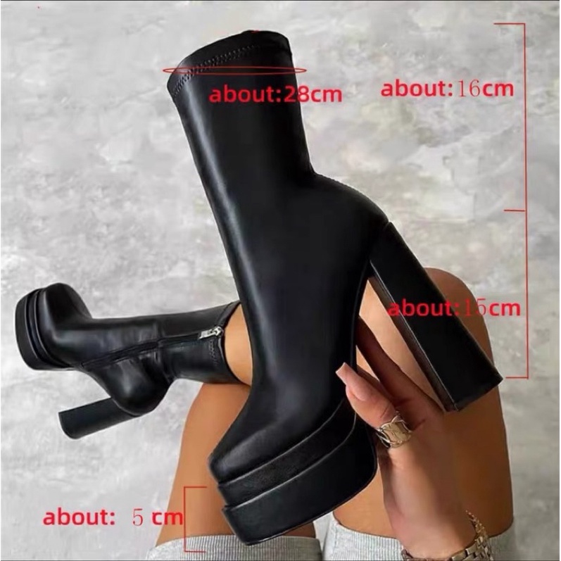 -  Boot SIÊU CAO CÓ KHÁO NGẮN 31cm- đế 15cm-khoá kéo sườn