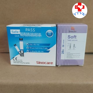 Combo 5 hộp kim 5 hộp que thử tiểu đường safe accu (250kim và 250 quê thử)