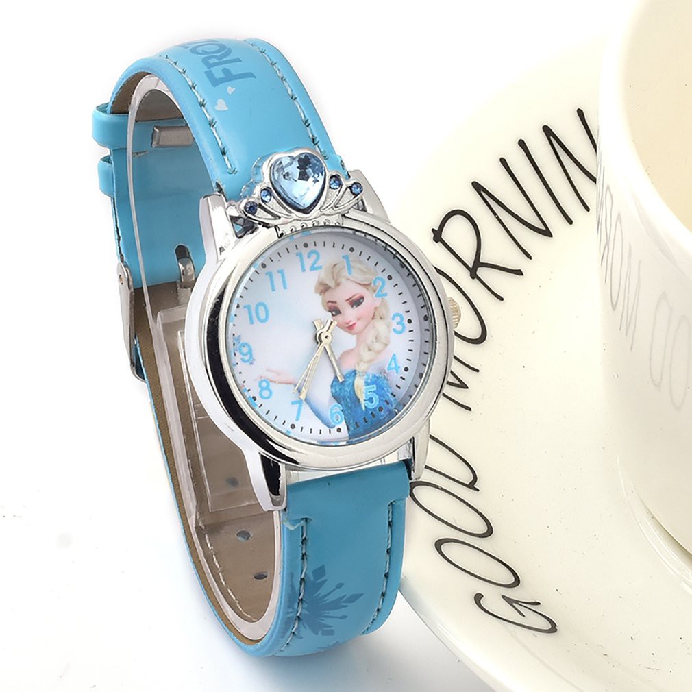 Đồng Hồ Dây Da Hình Snow Princess Cho Bé Gái