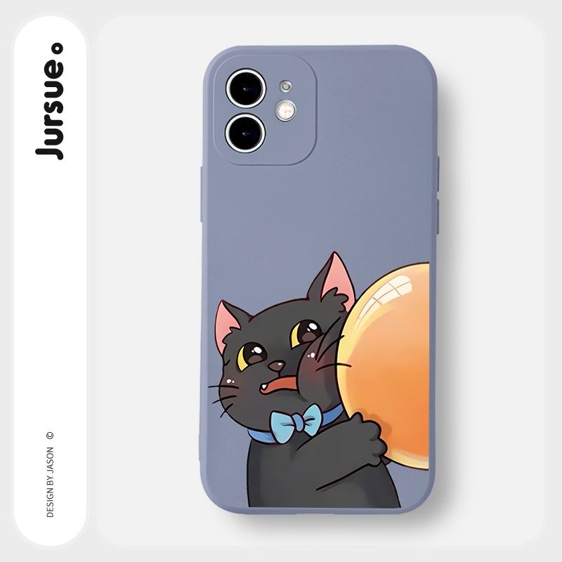 Ốp lưng JURSUE mềm hoạt hình cặp đôi dễ thương đẹp Cho iPhone 14 13 12 11 Pro Max SE 2020 X XR XS 8 7 ip 6S 6 Plus Y2263