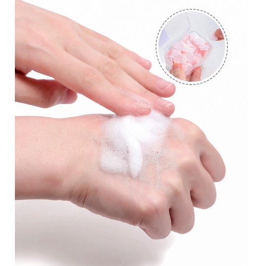 Xà Bông Rửa Tay, Xà Phòng Giấy Khô Bỏ Túi Khi Đi Du Lịch Hình Cánh Hoa Mini