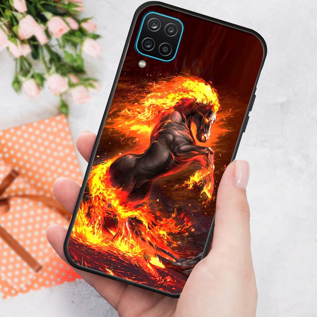 Ốp lưng kính 3D cho Samsung Galaxy A12 5G - Samsung M12 - Samsung A22 5G - Samsung A22 4G hình Rồng Vàng Mạnh Mẽ