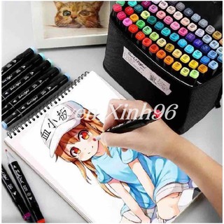 [48 BÚT]Bút vẽ, bút màu Marker TouchCool Túi Vải Bộ 48 màu, vẽ anime,chân dung,phong cảnh