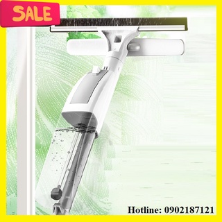 Cây cọ lau kính kèm bình xịt chứa nước - cây lau kính cán dài thông minh ZJ800