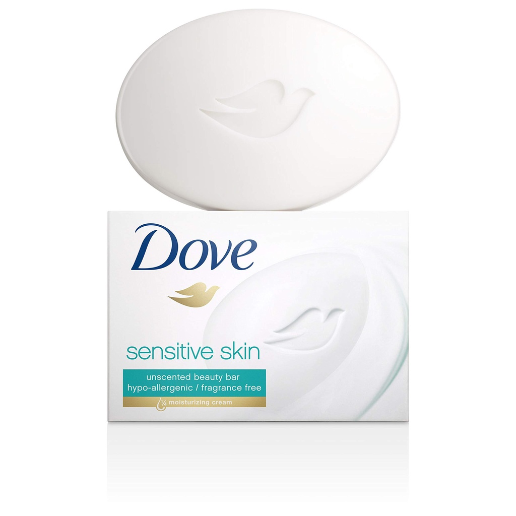 Xà phòng dành cho da nhạy cảm Dove Sensitive Skin Unscented Hypo-Allergenic Beauty Bar 106g (Mỹ)