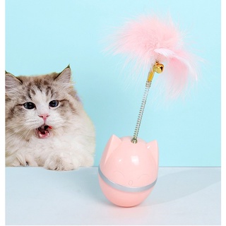 đồ chơi hình mèo lật đật lông vũ - T3 PETS SHOP