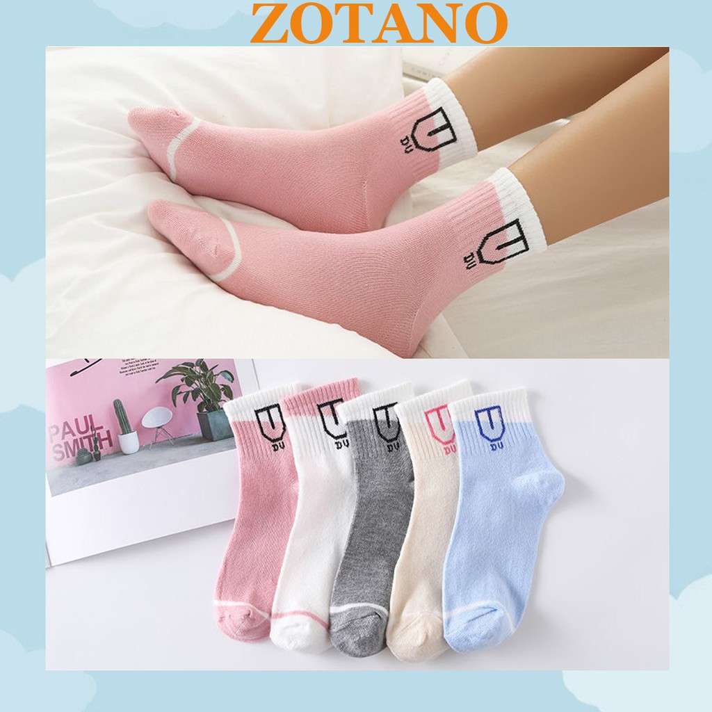 Tất cổ cao Zotano vớ nữ họa tiết chữ DU cực xinh cá tính TN52