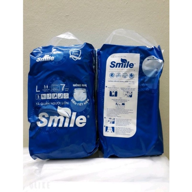 Tã quần người lớn SMILE, 6 gói tả bĩm người già siêu thấm kháng khuẩn mềm mỏng size M48, L42 miếng từ 40_85kg