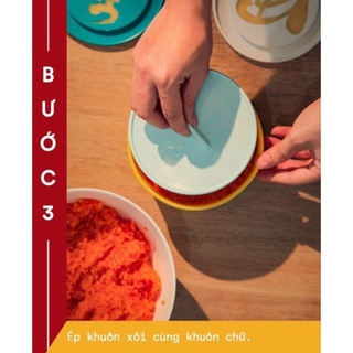 Bộ 3 Khuôn xôi, khuôn làm bánh phúc lộc thọ bằng nhựa thực phẩm cứng chịu lực an toàn vệ sinh thực phẩm