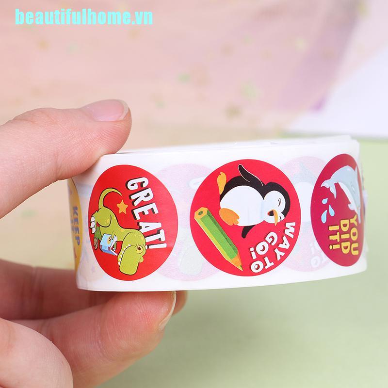 Cuộn 500 miếng dán trang trí hình động vật dễ thương sáng tạo