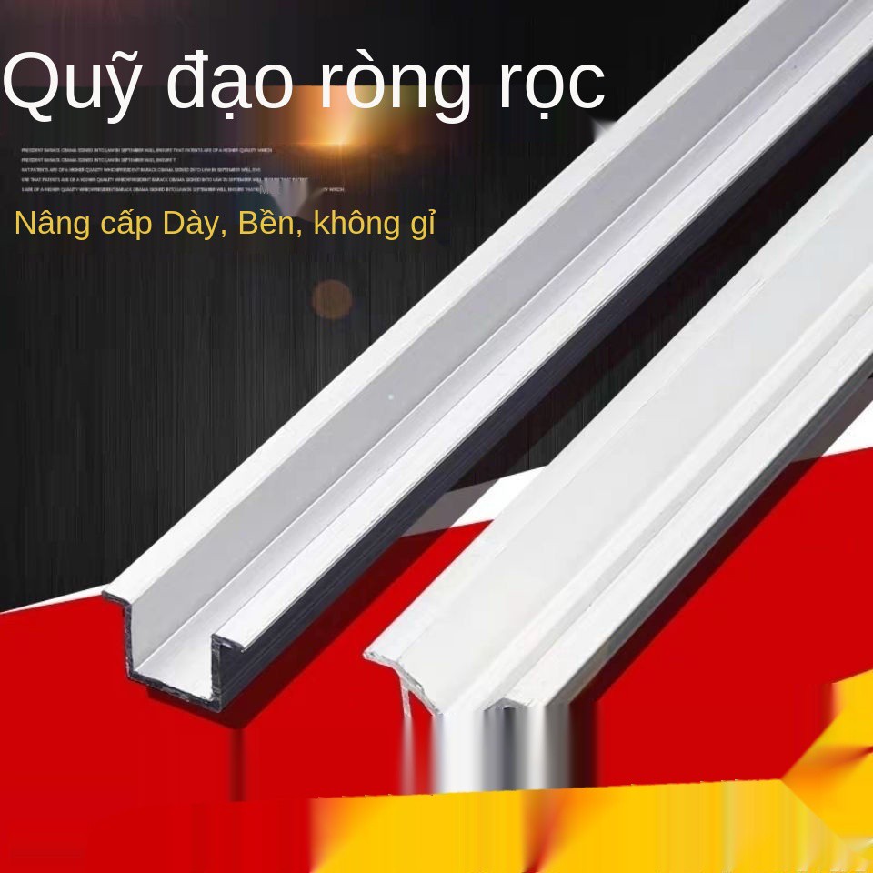 Tủ quần áo dày cửa lùa ray trên và dưới hợp kim nhôm trượt đơn ròng rọc đồ nội thất dẫn hướng lắp máng