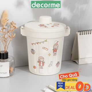 Thùng rác mini, Hộp đựng có nắp đa năng trang trí bàn học