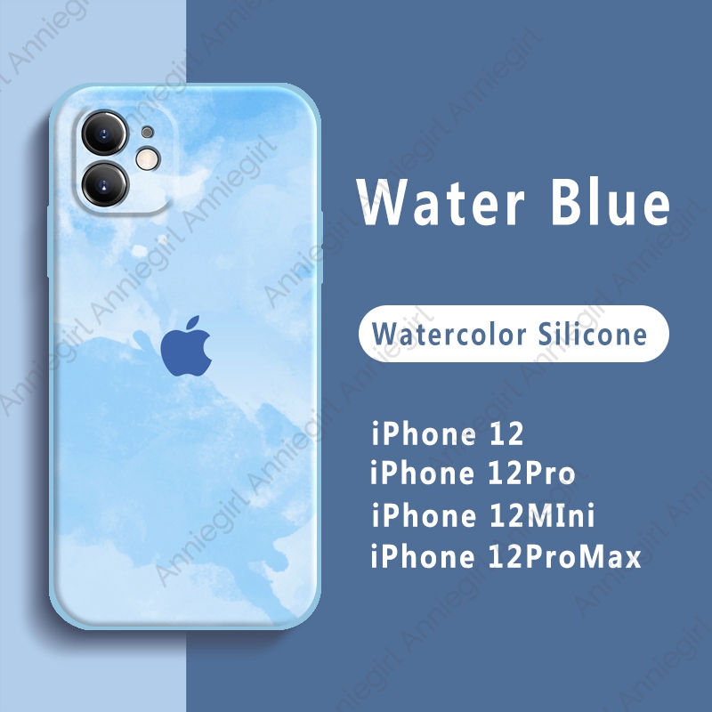 Ốp điện thoại silicon mềm họa tiết màu nước gradient mặt nhám cho IPhone 12 11 Pro Max Xs Max XR 8 7 Plus SE