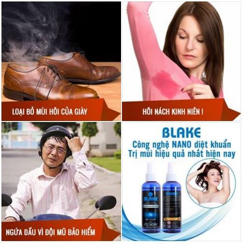 Xịt khử mùi hôi chân, hôi giầy dép do ra nhiều mồ hôi, hương nước hoa BLAKE