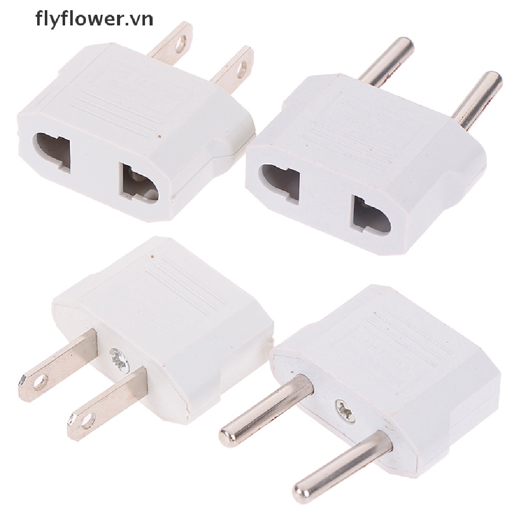 4Pcs european usa eu to us plug us to eu plug travel charger adapter converter （vn）