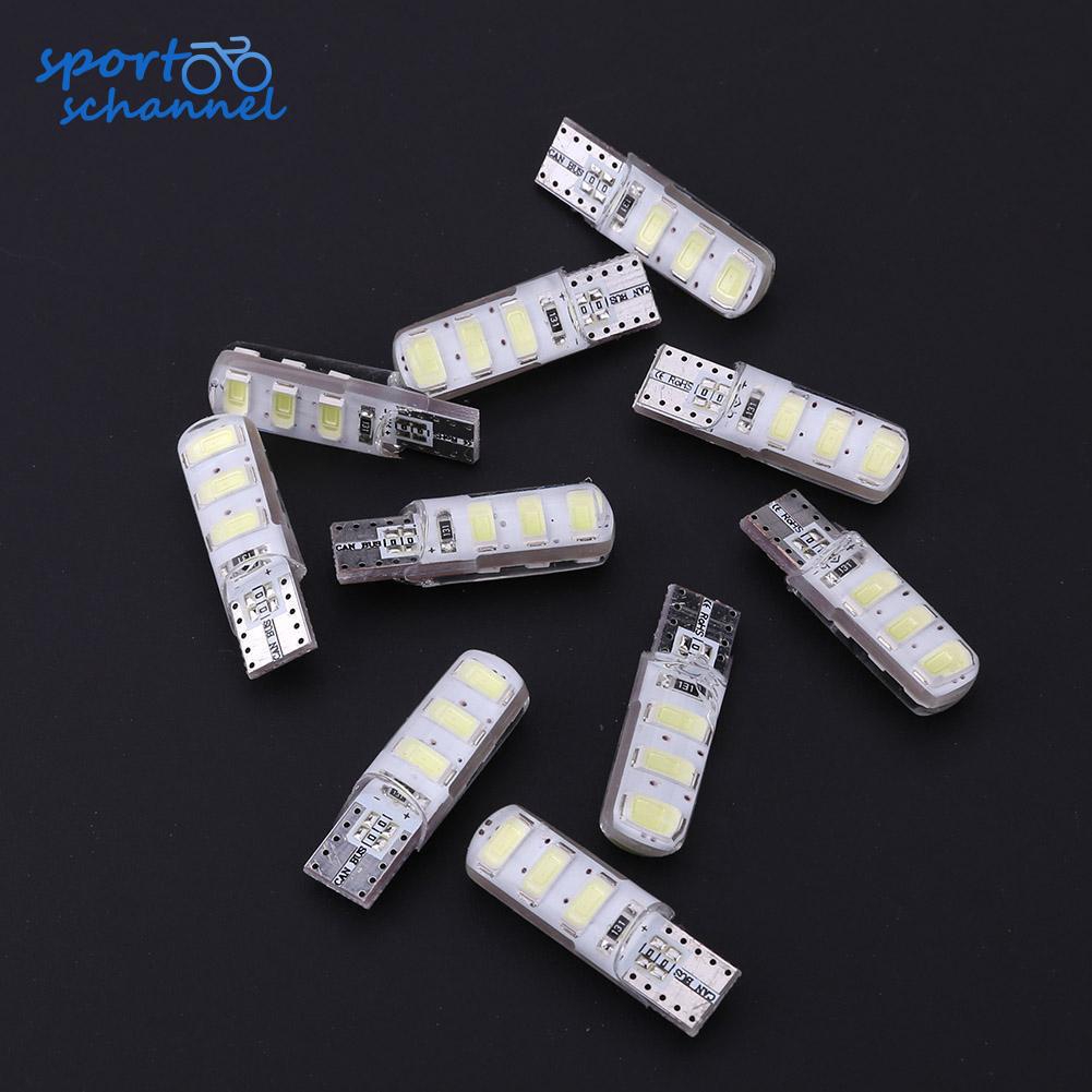 Bộ 10 bóng đèn nội thất xe T10 5630 W5W 6 MSD LED