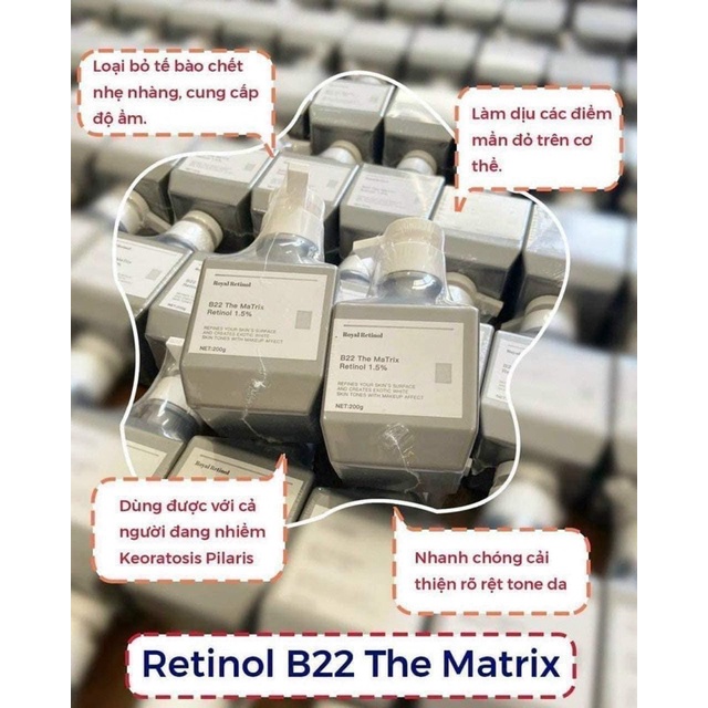 ROYAL RETINOL B22 THE MATRIX KEM Ủ KÍCH TRẮNG BODY RETINOL 1.5%
