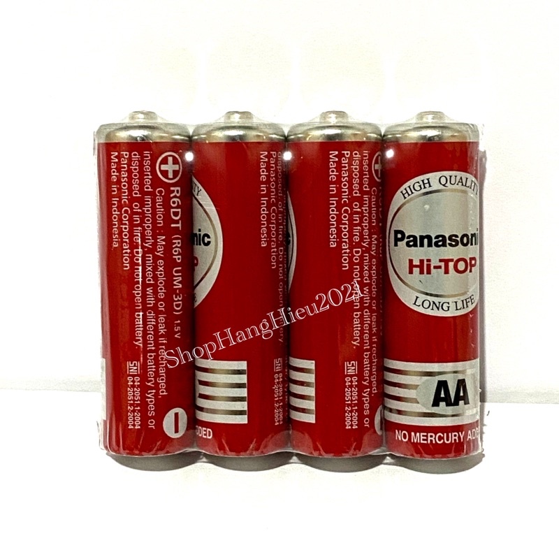 Pin AA Panasonic Hi-Top R6DT/4S Vỉ 4 Viên Hàng Chính Hãng Made in Indonesia