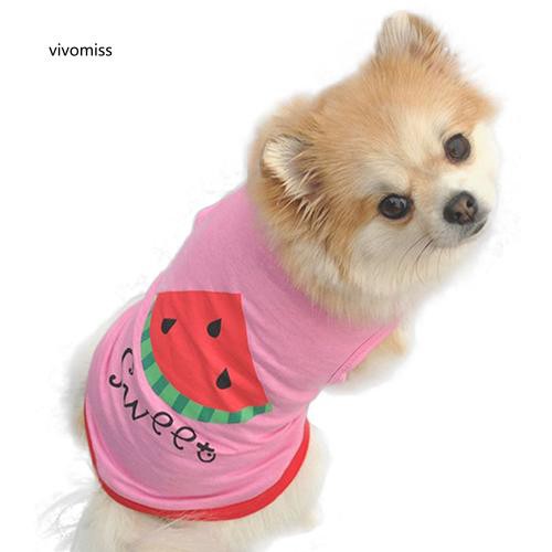 Áo thun ngắn tay họa tiết dưa hấu dễ thương dành cho thú cưng