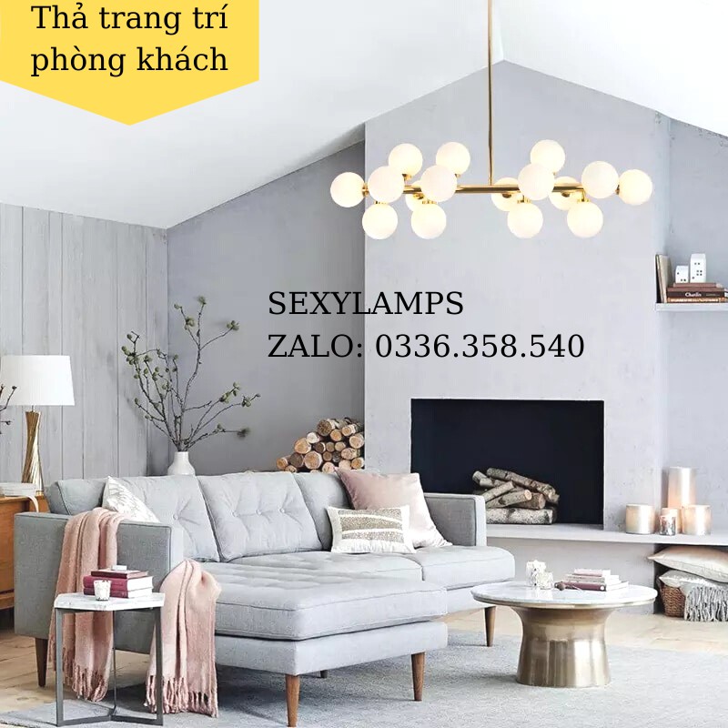 Đèn Thả Trang Trí Phòng, Bàn Ăn, Đẹp Cao Cấp. Tặng Kèm Bóng LED Thủy Tinh