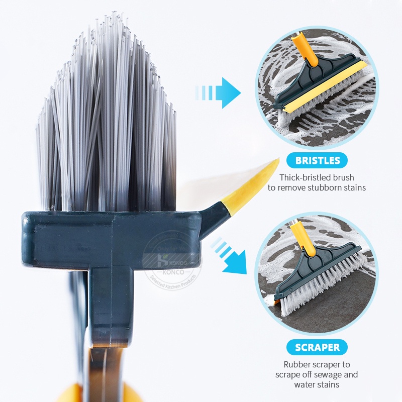 Chổi Chà Sàn Nhà Tắm Thông Minh Thiết Kế Đầu Gạt Nước Và Đầu Chổi Xoay 120 Độ Quét Nhà Siêu Sạch Mọ Làm sạch mọi ngóc ngách bẩn thỉu | Cọ Lau