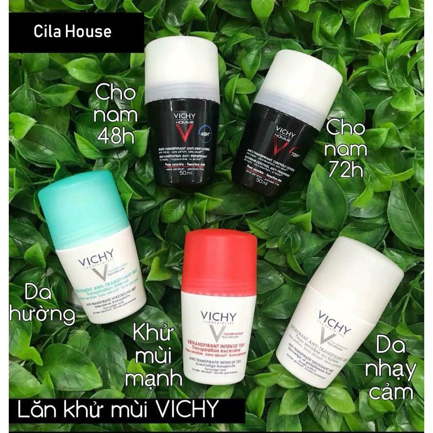 Lăn khử mùi Vichy Traitement Anti-transpirant 48h (Nắp Xanh) - Cila House