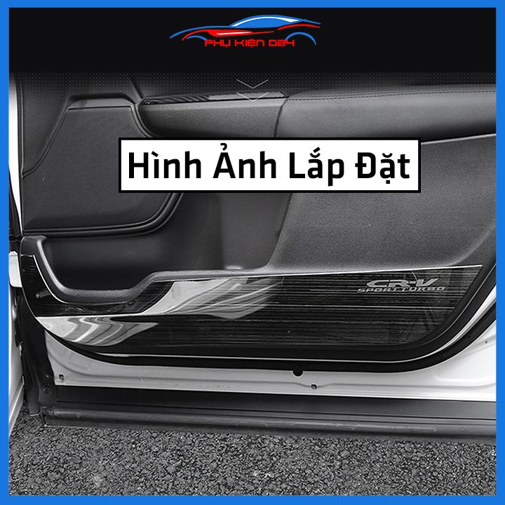 Bộ ốp tapli CR-V, CRV 2018-2019-2020-2021-2022 vân Titan chống xước va đập khi mở cửa và làm đẹp xe