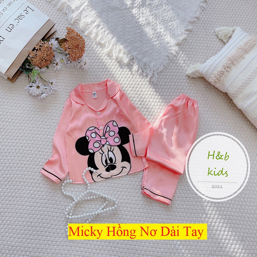 [8 -40 kg ] Bộ Mặc Nhà Lụa dài tay cao cấp cho bé yêu -  Pijama Lụa 3D Chất Mềm Mịn Dễ Chịu