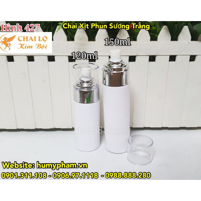 CHAI LỌ CHIẾT MỸ PHẨM - Chai Xịt Phun Sương Trắng 120ml &amp; 150ml