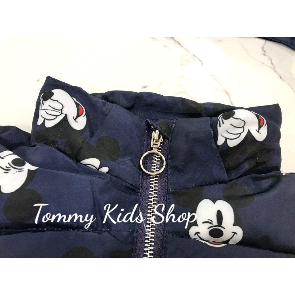 Aó khoác phao siêu nhẹ HM hình mickey cho bé trai và gái từ 18 tháng đến 6 tuổi