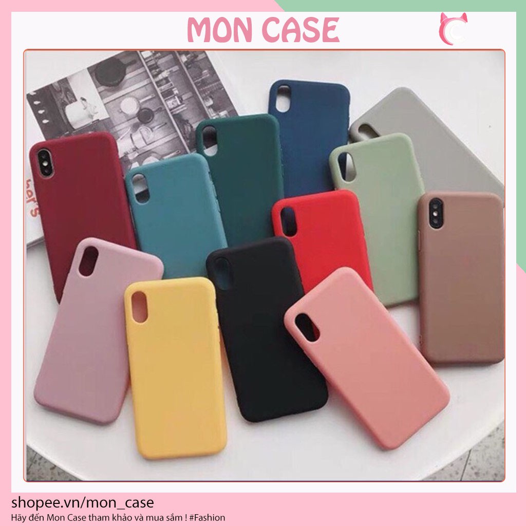 ốp lưng iphone - case iphone trơn dẻo 8 màu 5/5s/6/6plus/6s/6splus/7/7plus/8/8plus/x/xs/11/12/pro/max/plus/promax/Mon