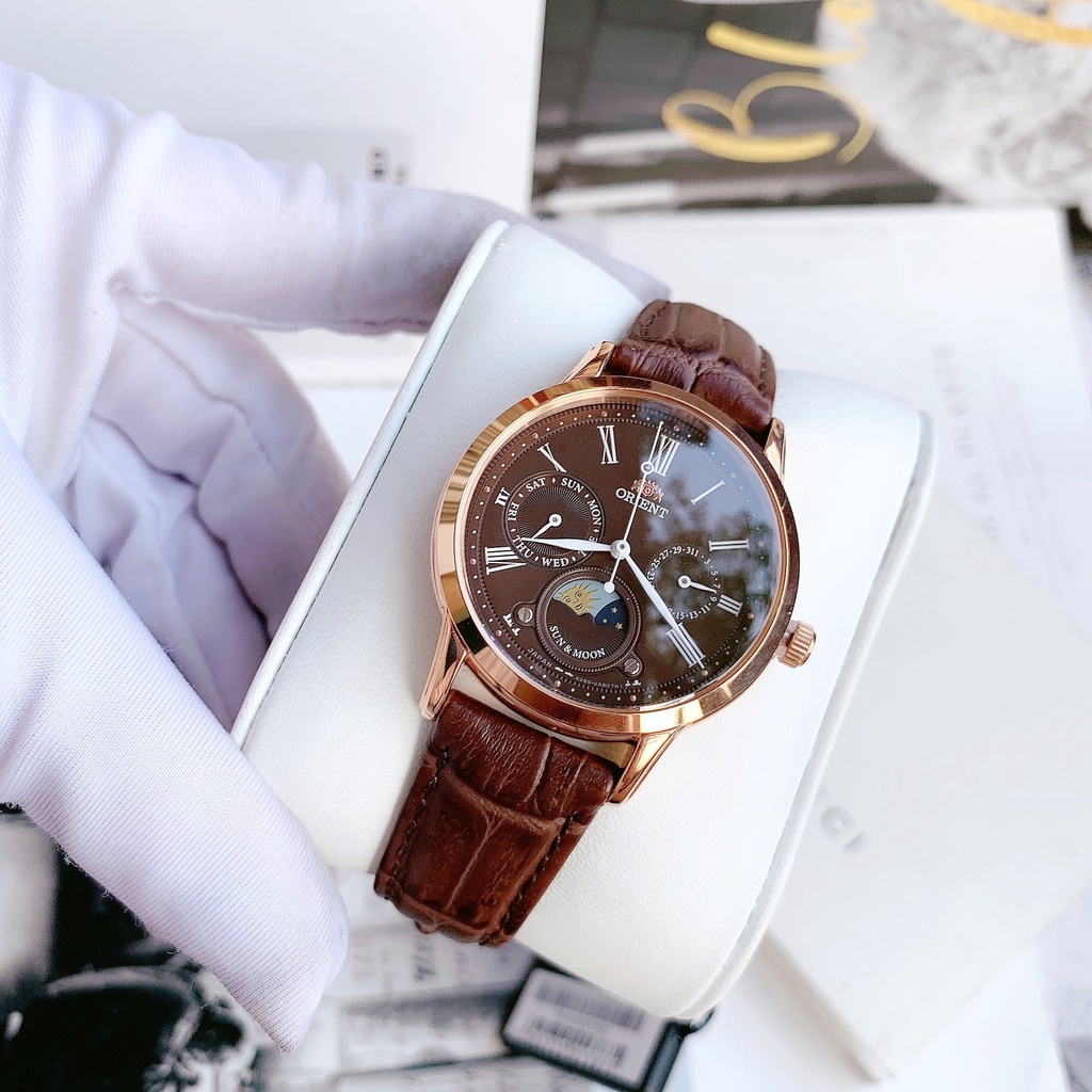 Đồng hồ đôi dây da Orient Sun and Moon SAK00003T0 RA-KA0002Y