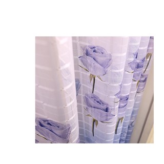Rèm cửa sổ vải tuyn hoa hồng xanh cỡ 100 * 250cm