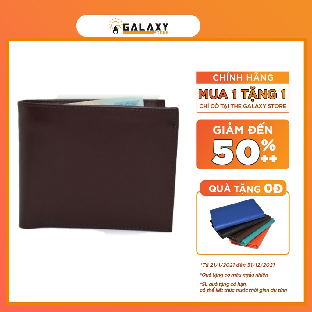 [Nhập GALA10 giảm 10%] Ví Bóp Nam Da Bò Cao Cấp Galaxy Store SGVN02 (Nâu đỏ rượu vang)