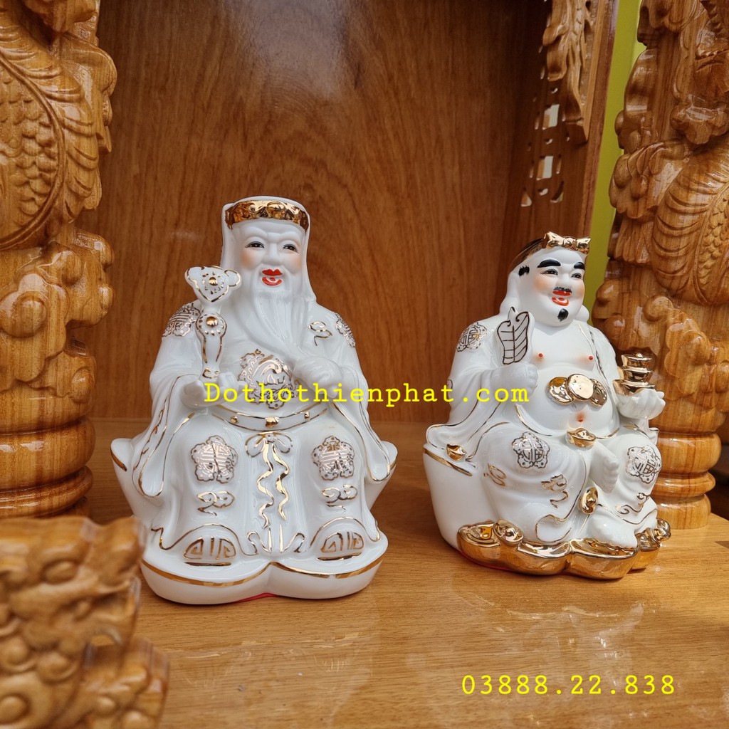 Cặp Thần Tài – Ông Địa sứ 8in cao 20 cm
