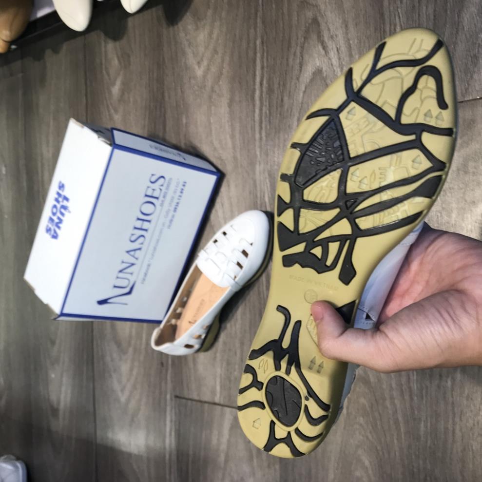 Giày Slip on nữ da bò thật 100% Lunashoes (703) đế cao 3p - Giày lười da nữ - Hàng fullbox giầy trung niên cho mẹ IKU