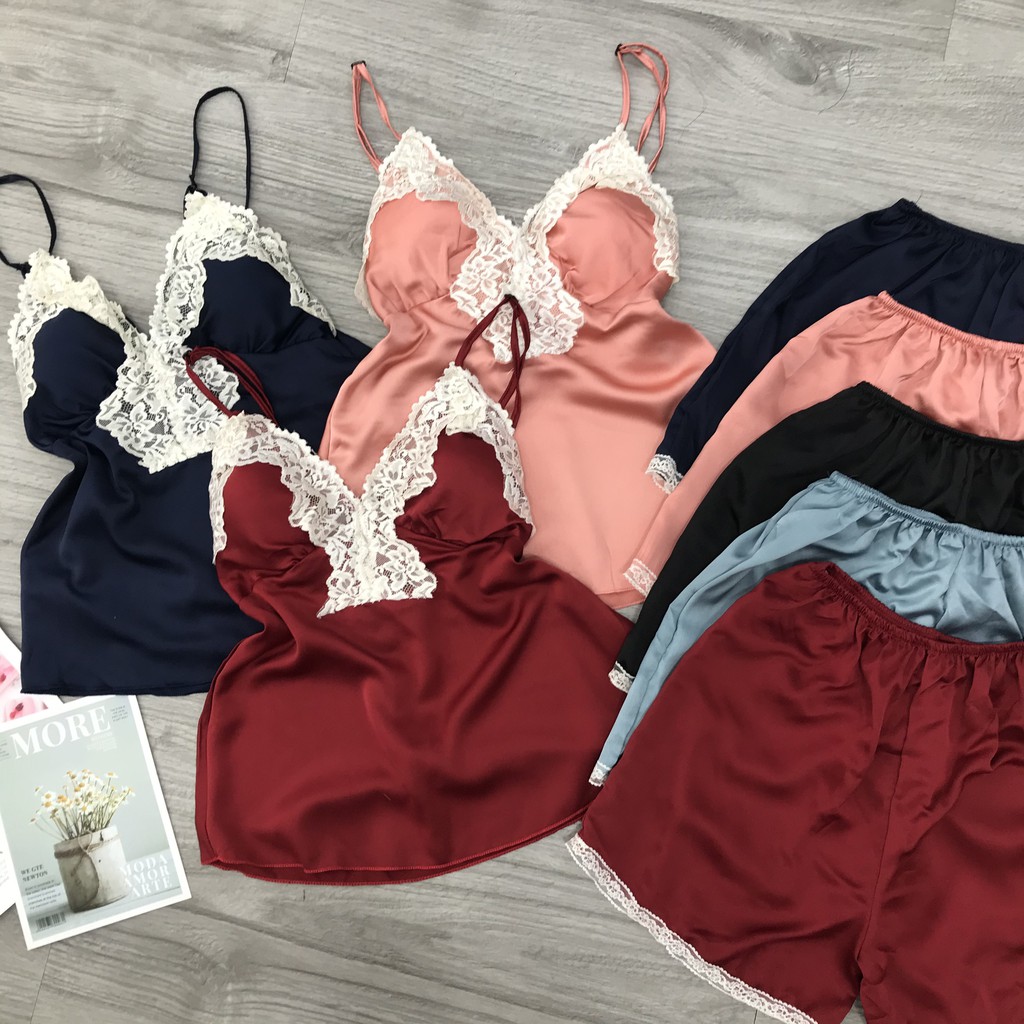 Đồ ngủ nữ ren sexy hở lưng quyến rũ gợi cảm satin cao cấp mềm mịn thoáng mát AN12 - D'Lavia | BigBuy360 - bigbuy360.vn