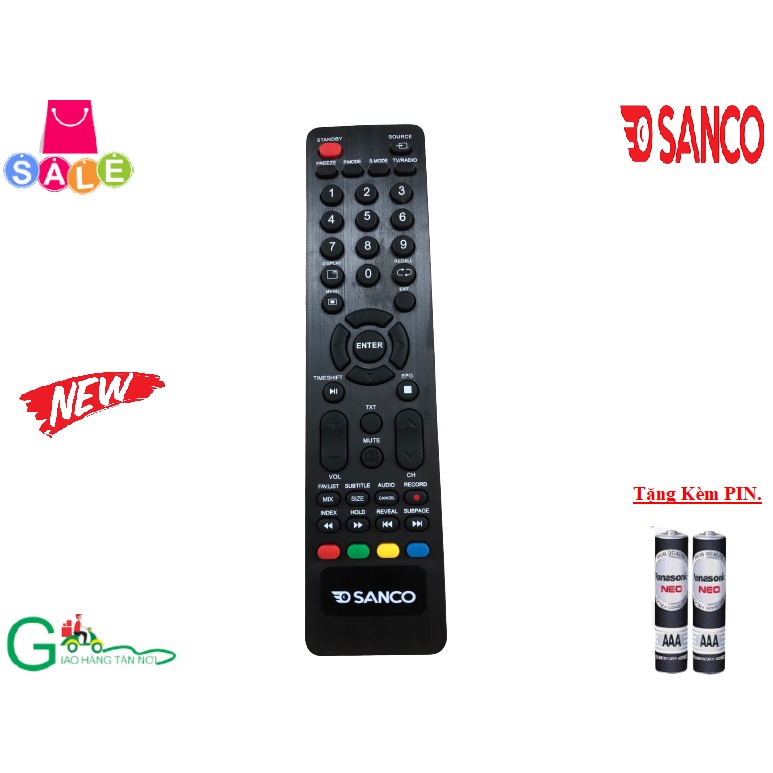 Remote Điều khiển từ xa dành cho tivi Sanco LED/LCD/Smart- Hàng chất lượng tốt tốt, mới 100% -Tặng kèm Pin