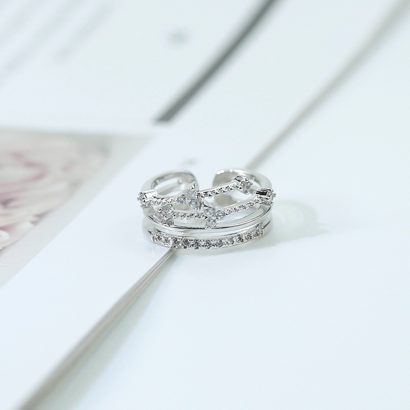 Nhẫn Hở Nhiều Lớp Đính Đá Thời Trang Cá Tính Cho Nữ